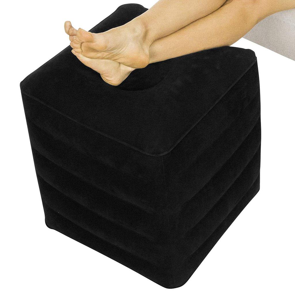 Inflatable Travel Pillow with Leg and Foot Black V2